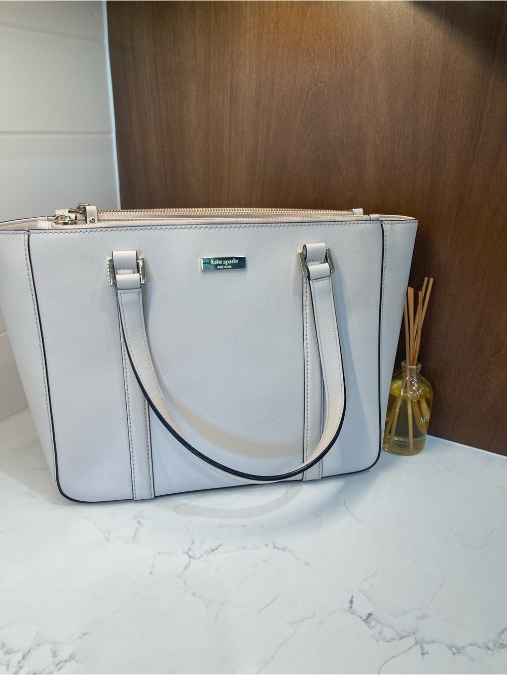 kate spade Cream Saffiano Leather Tote